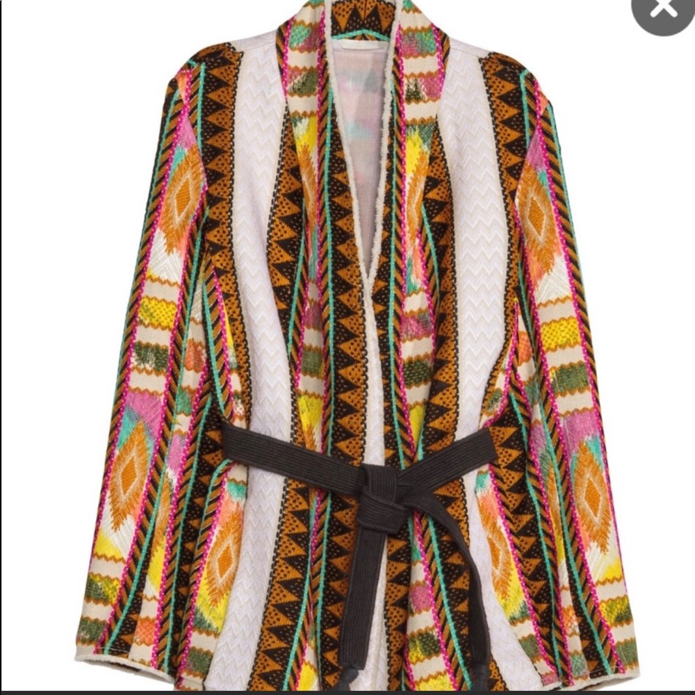 Jacquard Weave Belt Blazer